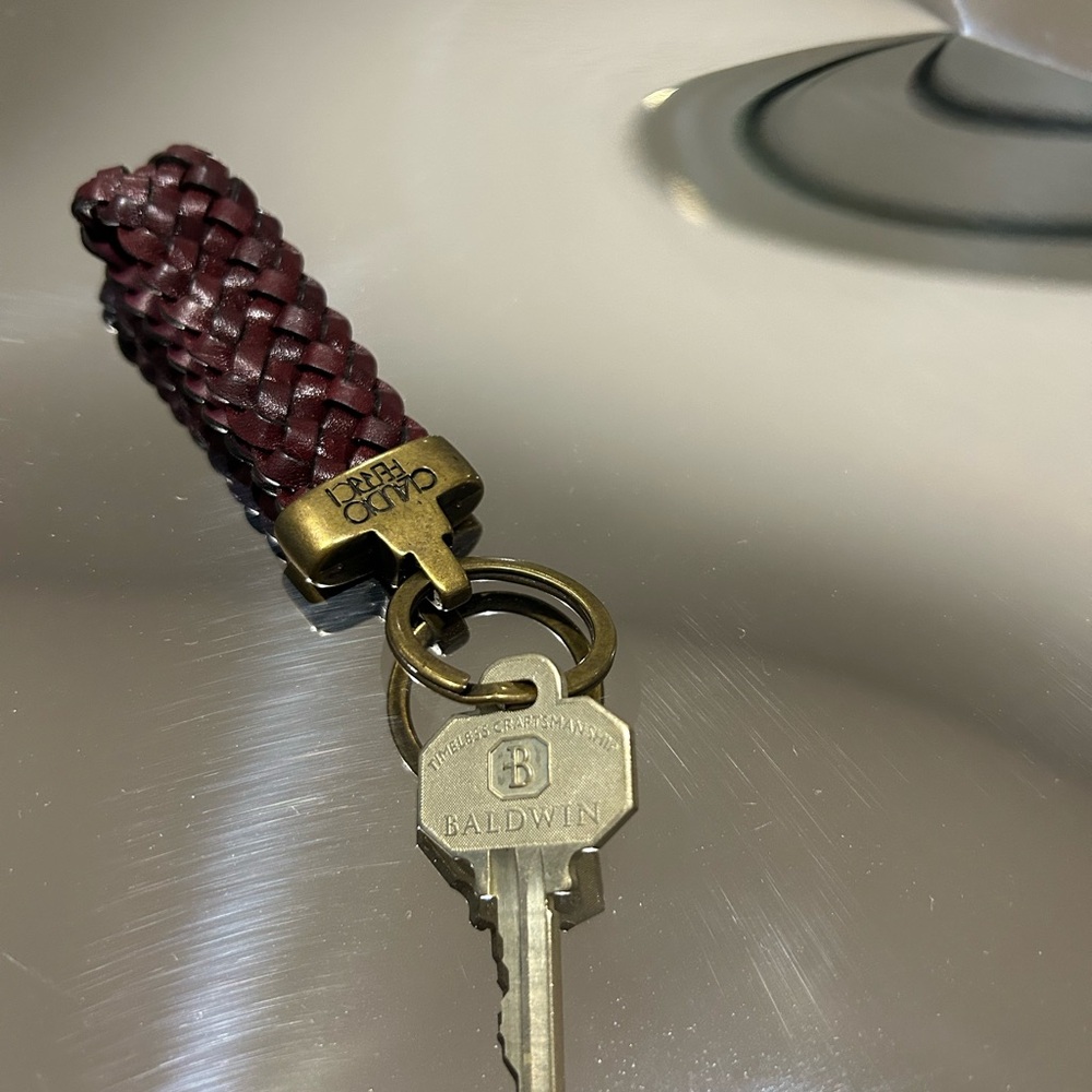 Stocking Stuffer - Claudio Ferrici Brown Braided Leather Keychain - Picture 8 of 8
